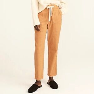J. Crew Tie-Waist Camp Pants in Garment - Dyed Corduroy. Size MP in tan